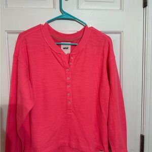 Aerie Pink Button-Up Sweater